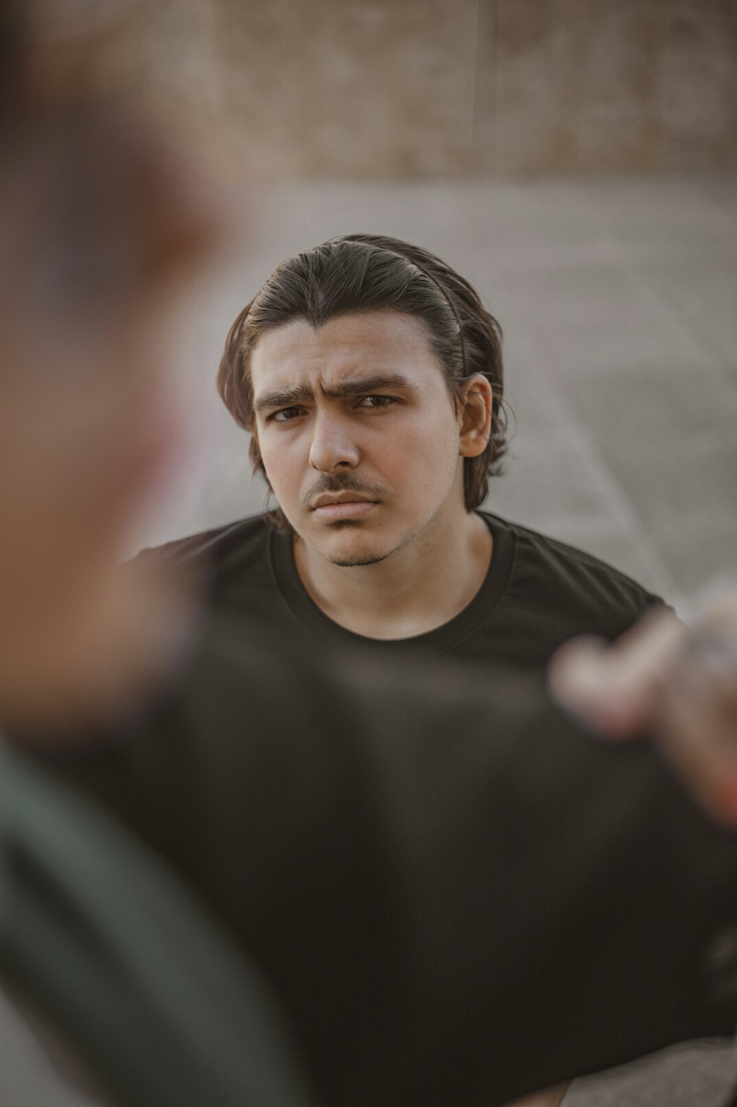 person listening attentively to friend